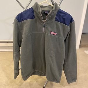Medium Grey Vineyard Vines Fleece Quarterzip Pullover